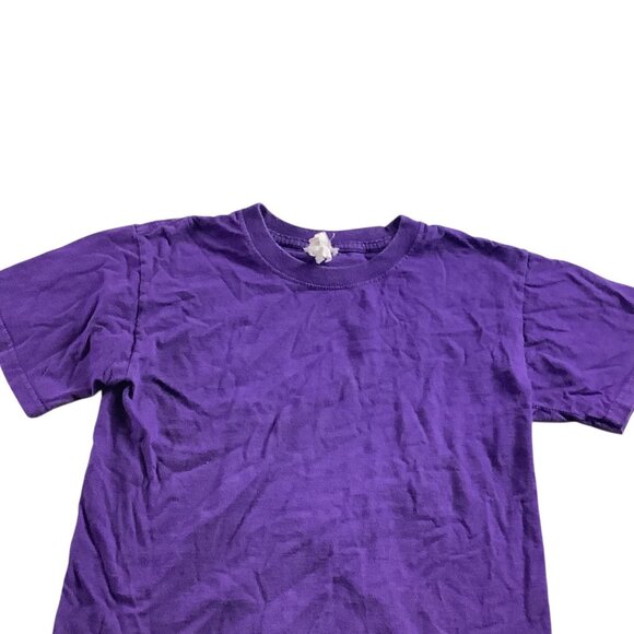 Jerzees‎ Girls Crew Neck T-Shirt Purple Size M 10-12 Short Sleeve Casual Cotton - Picture 8 of 9